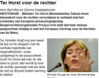 Telegraaf, 12 dec. 2009: &#039;Ter Horst voor de rechter&#039;